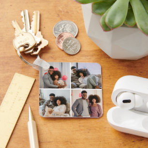 4 Photo GPS Coordinates Personalised Keychain