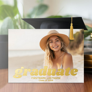 4 Photo Graduation Party Modern Script Real