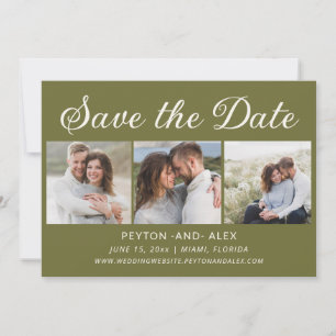 4-Photo Green 2-Sided Wedding Save Date Save The Date