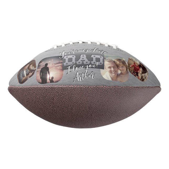 4 Photo - Happy Father’s Day Metal Theme Football (Rotated 270)