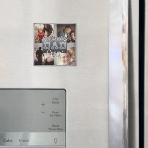 4 Photo - Happy Father’s Day Metal Theme Magnet