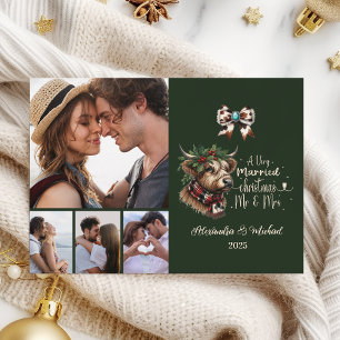 4 Photo Highland Cow Merry Christmas Mrs and Mr Holiday Card