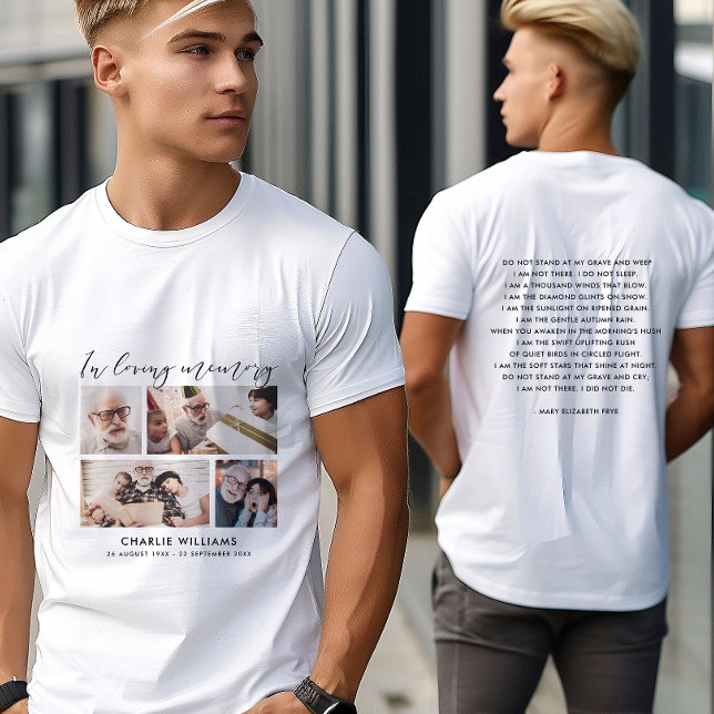 4-Photo In Loving Memory Funeral/Memorial T-Shirt (Creator Uploaded)