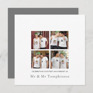 4 photo LGBT Gay Love Husband First Anniversary Card