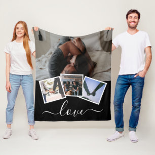 4 Photo Love Personalised Fleece Blanket