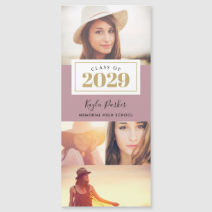 4 Photo Magnetic Graduation Announcement Cards