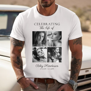 4 Photo Memorial T-Shirt – Celebrating a Life