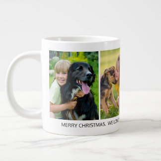 4 Photo Merry Christmas Grandparent Grandchild Large Coffee Mug