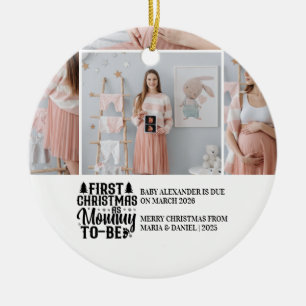 4 Photo Mummy to be Christmas Pregnancy  Ceramic Ornament