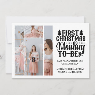 4 Photo Mummy to be Christmas Pregnancy  Holiday Card