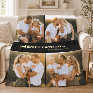 4 Photo New Baby Family Fleece Blanket