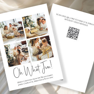 4 Photo oh What Fun Christmas Interactive QR Code Holiday Card