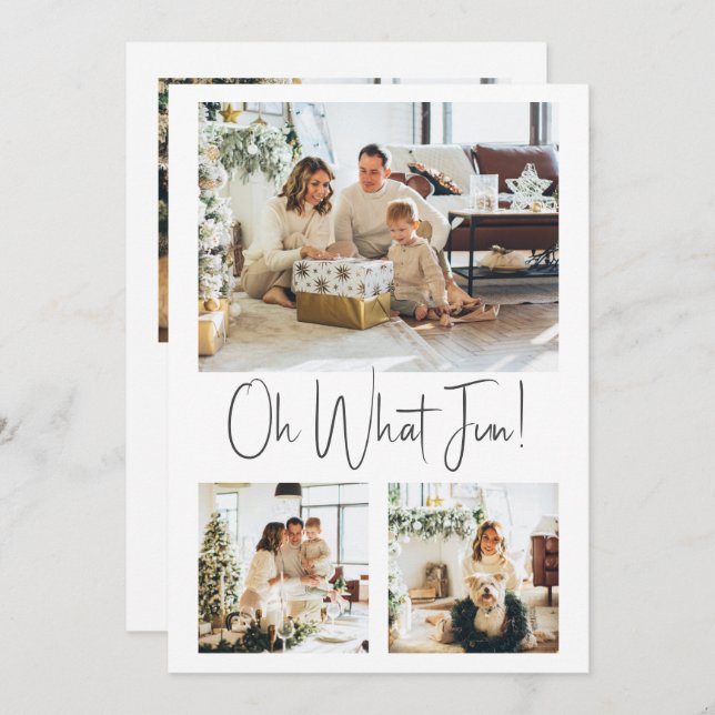 4 Photo Oh What Fun Christmas template (Front/Back)