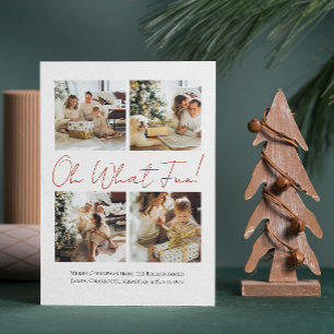 4 Photo oh What Fun Nordic Christmas Holiday Card