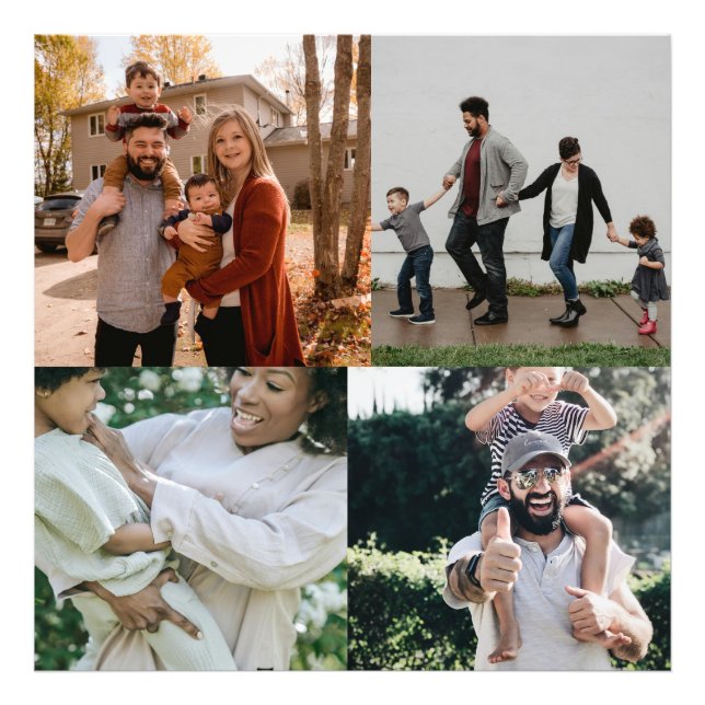  4 Photo Personalised Custom Collage (Front)