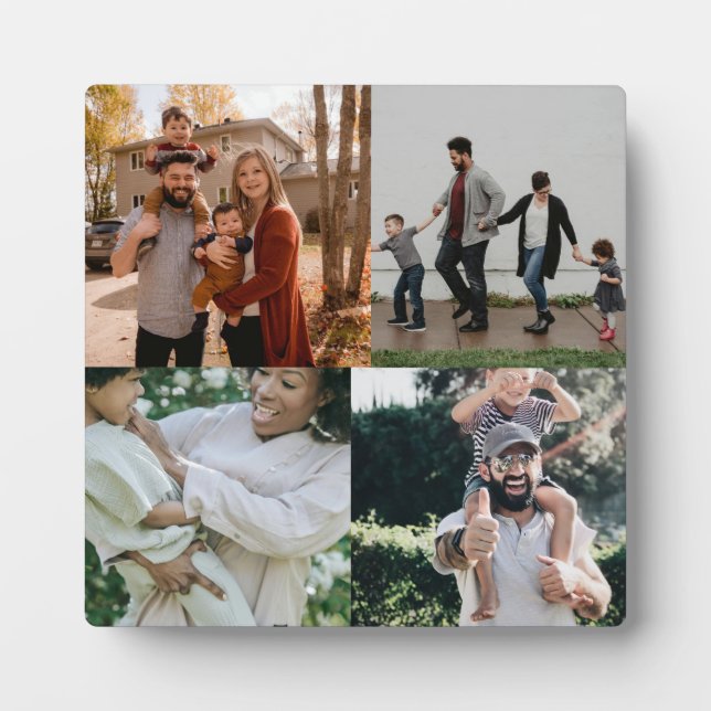  4 Photo Personalised Custom Collage Plaque (Front)