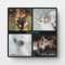 4 Photo Pet Collage, Black Frame, Caption - Square