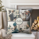 4 Photo Pet Dog Personalised with Name Cushion<br><div class="desc">Show off 4 of your favourite dog photos with this custom photo-template accent pillow. It features for square shaped photos of your dog and a text template to personalise with their name. It's a great way to enjoy favourite photos of your pets, family members, friends, hobbies or images. Note: you...</div>