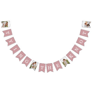 4 Photo Rehearsal Dinner Dusty Rose Bunting Flags