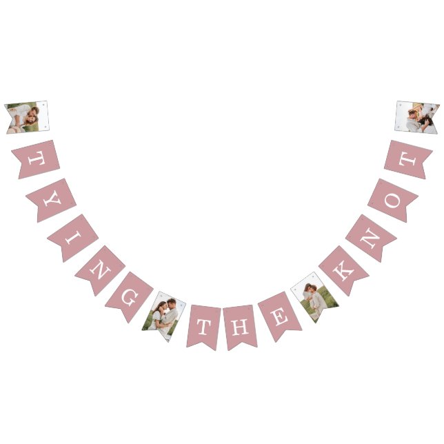 4 Photo Rehearsal Dinner Dusty Rose Bunting Flags (All)