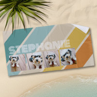 4 Photo Retro stripe pattern funky name