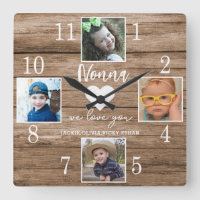 4 Photo Rustic Barn Wood Love You Nonna Grandkids 