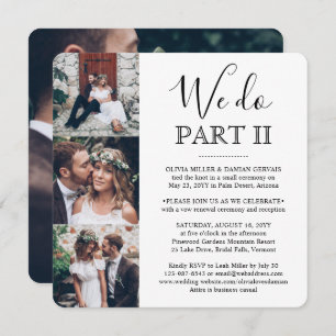4 Photo Sequel Wedding Simple We Do Part 2 Square Invitation