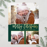 4 PHOTO Simply Elegant Sparkle Christmas Gold Foil Holiday Card<br><div class="desc">Modern Merry Christmas PHOTO Greeting Holiday Card.
 
Surprise and bring joy to your close ones and make the celebration unforgettable.

 For further customisation,  please click the "customise further" link and use our design tool to modify this template.</div>