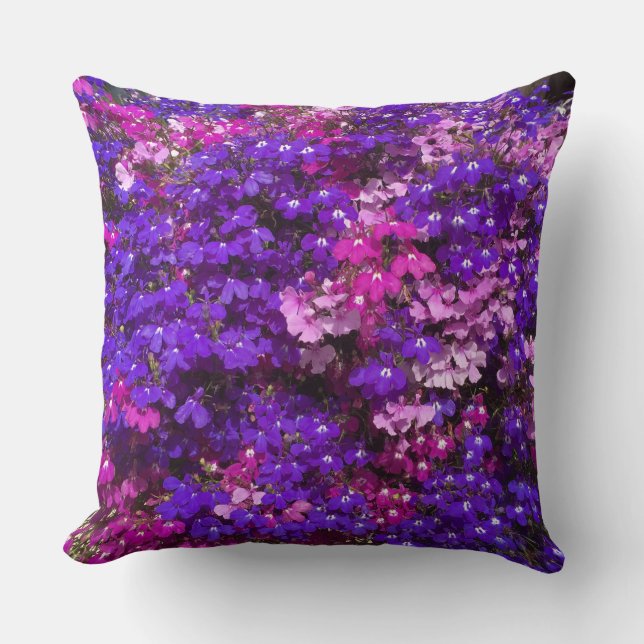 4 Photo Template Flowers in Purple Pink Gift Throw Cushion (Front)