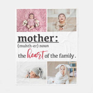4 photo template mother definition keepsake fleece blanket