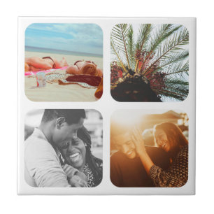 4 Photo Template Rounded Home Ceramic Tile