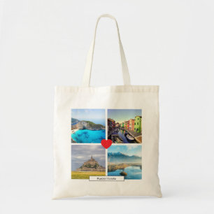 4 photo travel memories colourful modern beautiful tote bag