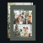 4 Photo Typewriter Minimalist Sage Green Christmas Holiday Card<br><div class="desc">Minimalist 4 Photo ( 3 photo collage on front,  1 photo on back) Typewriter Typography Merry Christmas Holiday Card in Sage Green</div>