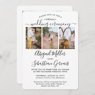 4 Photo Virtual Wedding Livestream Long Distance Invitation