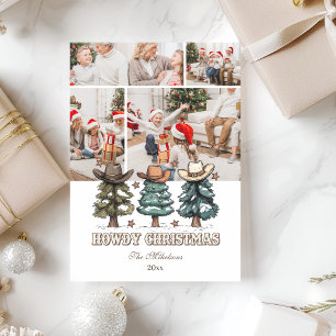 4 photo Western Howdy Christmas Holiday Card