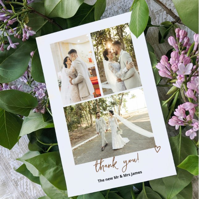 4 Photographs Personalised Wedding Thank You Card (Nothing Fancy Just Love Thank you cards from Ricaso. Add 4 photos and your own message)