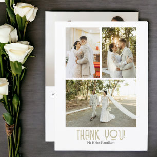 4 Photographs Personalised Wedding Thank You Card