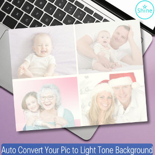 4 Photos Auto Convert Pic to Light Tone Background Notepad