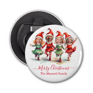 4 Photos Christmas elves Bottle Opener