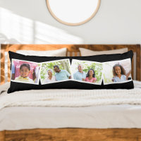 4 Photos Collage Family Name & Custom Text - Black