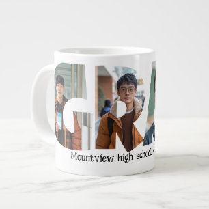 4 photos collage GRAD custom Photos Large Coffee Mug
