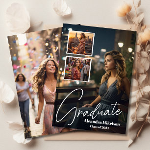 4 Photos Graduate Photo Graduation Announcement