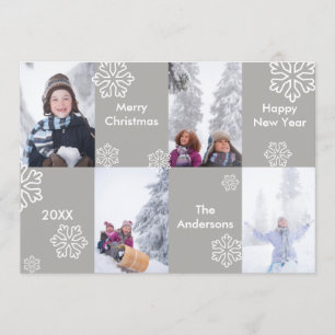 4 Photos Grey Background - Christmas Card