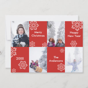 4 Photos Red Background - Christmas Card