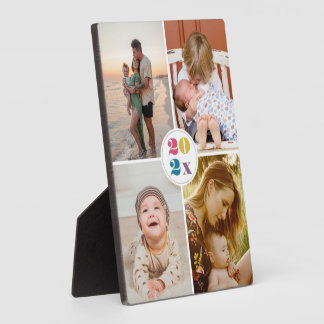 4 photos year simple plaque