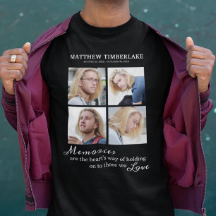 4 Picture Memorial Funeral T-Shirt
