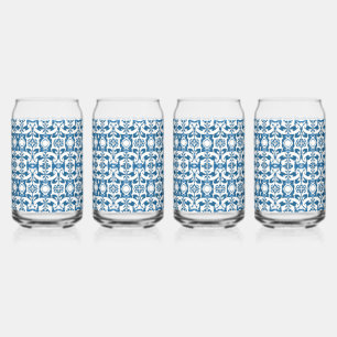 4 Piece Glass Set   Bohemian Blues