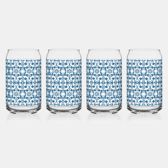 4 Piece Glass Set | Bohemian Blues (Front)