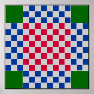 4 Player - Chess TAG Board Grid (~1" Magnets) Poster