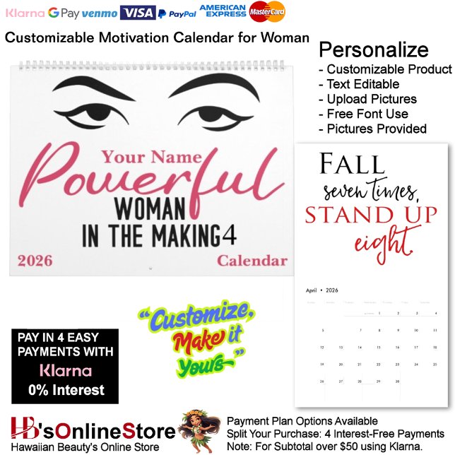 4 Powerful Woman in The Making Motivation Goals Calendar (4 Powerful Woman in The Making Motivation Goals Calendar.)